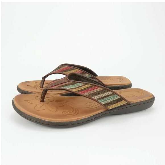 B.O.C Born Zeva Stripe Fabric Thong Flip Flop - Picture 1 of 11